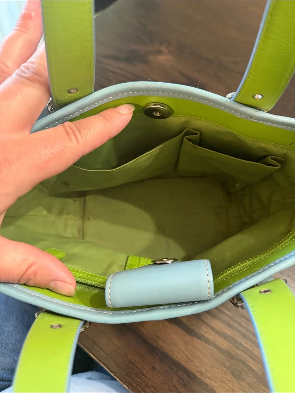 Coach straw and leather tote